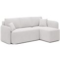 Угловой диван Elhadson R, раздвижной, Royal 01, букле, белый, H89x206x150cm