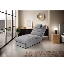 Chaise lounge chair Eltaco, Nube 03, velvet, grey, H95x85x170cm