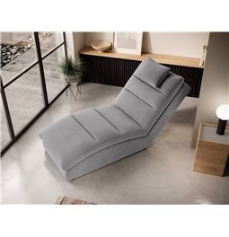 Chaise lounge chair Eltaco, Nube 03, velvet, grey, H95x85x170cm