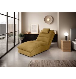 Chaise lounge chair Eltaco, Loco 45, velvet, yellow, H95x85x170cm