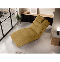 Chaise lounge chair Eltaco, Loco 45, velvet, yellow, H95x85x170cm
