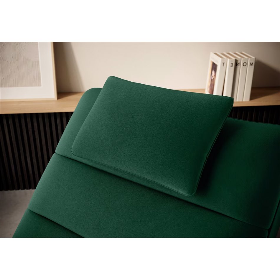 Chaise lounge chair Eltaco, Nube 35, velvet, dark green, H95x85x170cm