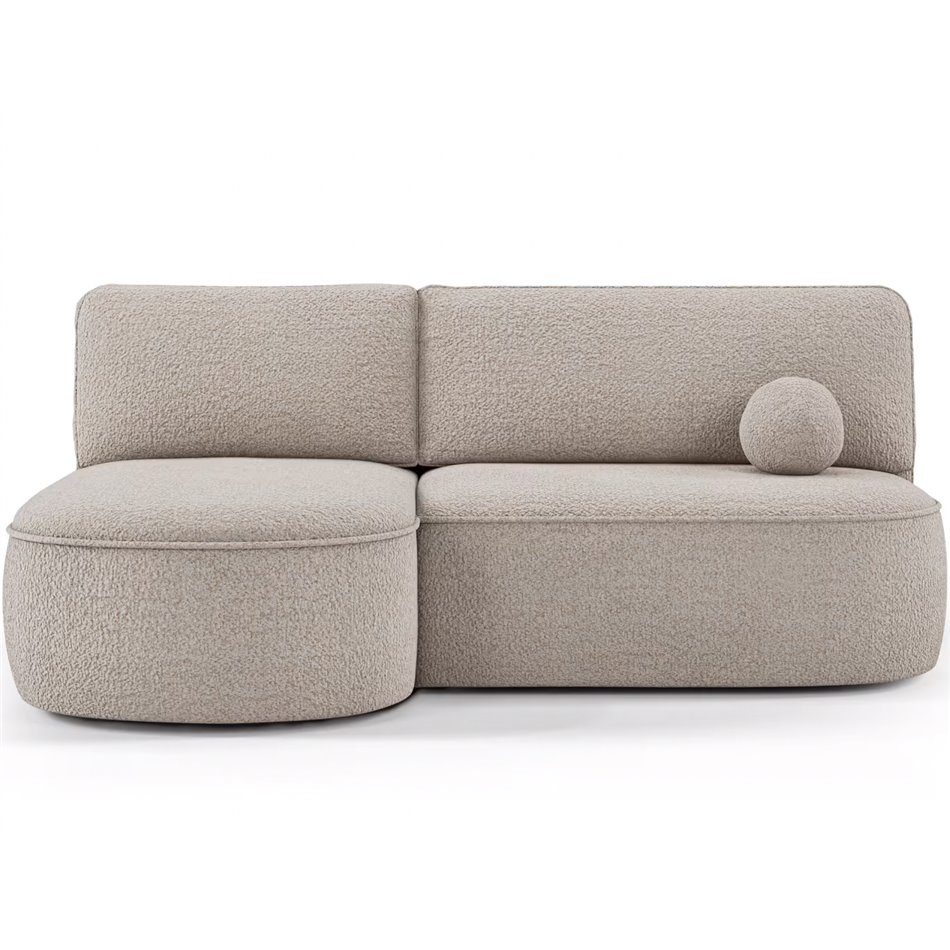 Угловой диван Elivosa L, раздвижной, Royal 18, букле, бежевый, H93x220x144cm