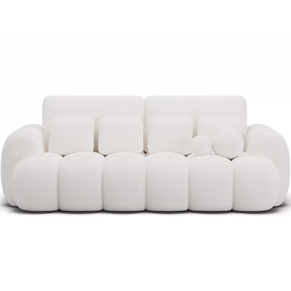 Sofa bed Elcotonn, sleeping function, Paolli 01, white, H105x256x119cm
