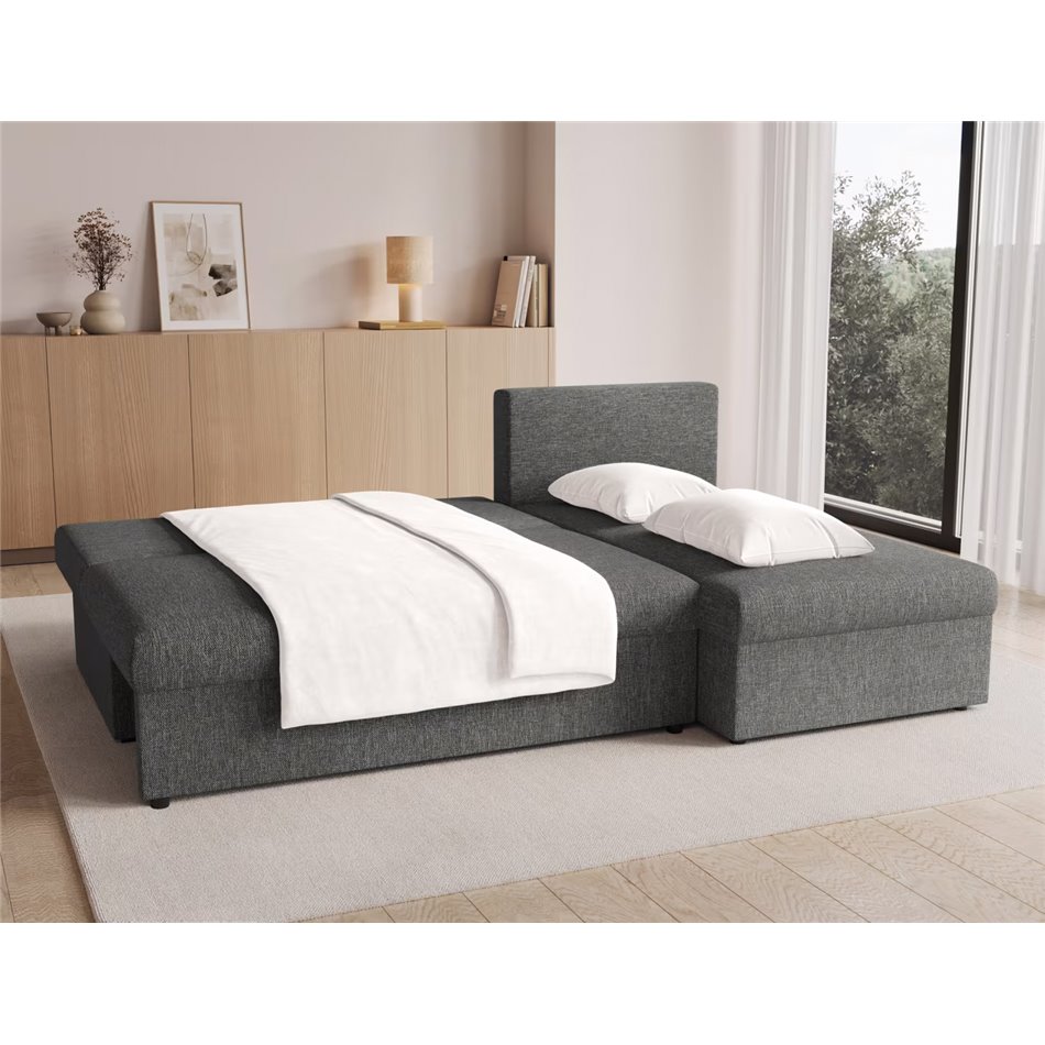 Угловой диван Elgino L/R Reversible, раздвижной, Sawana 21, серый, H90x201x143cm