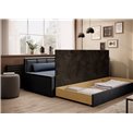 Sofa bed Elfulgeo R, sleeping function, Poco 40, Poco 04, dark blue, H77x214x82cm