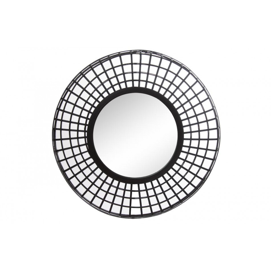 Wall mirror Bamboo, black, D81x9cm