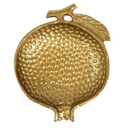 Dekoratiivne alus Janna brass antique, metall, kuldne värv, 18x15cm H3cm