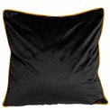 Decorative pillowcase Riviera, black, with mustard color trim, 60x60cm