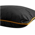 Decorative pillowcase Riviera, black, with mustard color trim, 60x60cm