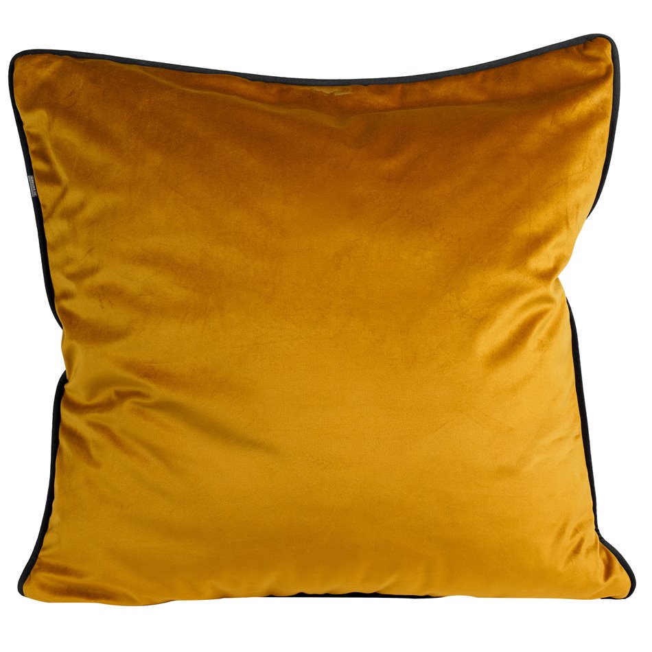 Decorative pillowcase Riviera, mustard color, with black trim, 60x60cm