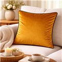 Decorative pillowcase Riviera, mustard color, with black trim, 60x60cm