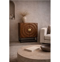 Puhvetkapp Bailey Compact brown, mangopuit/MDF/metall, H76x71x36cm