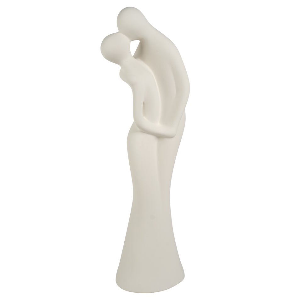 Dekoratiivne kuju Pair in love, kreemikas, keraamiline, H46x14x11cm