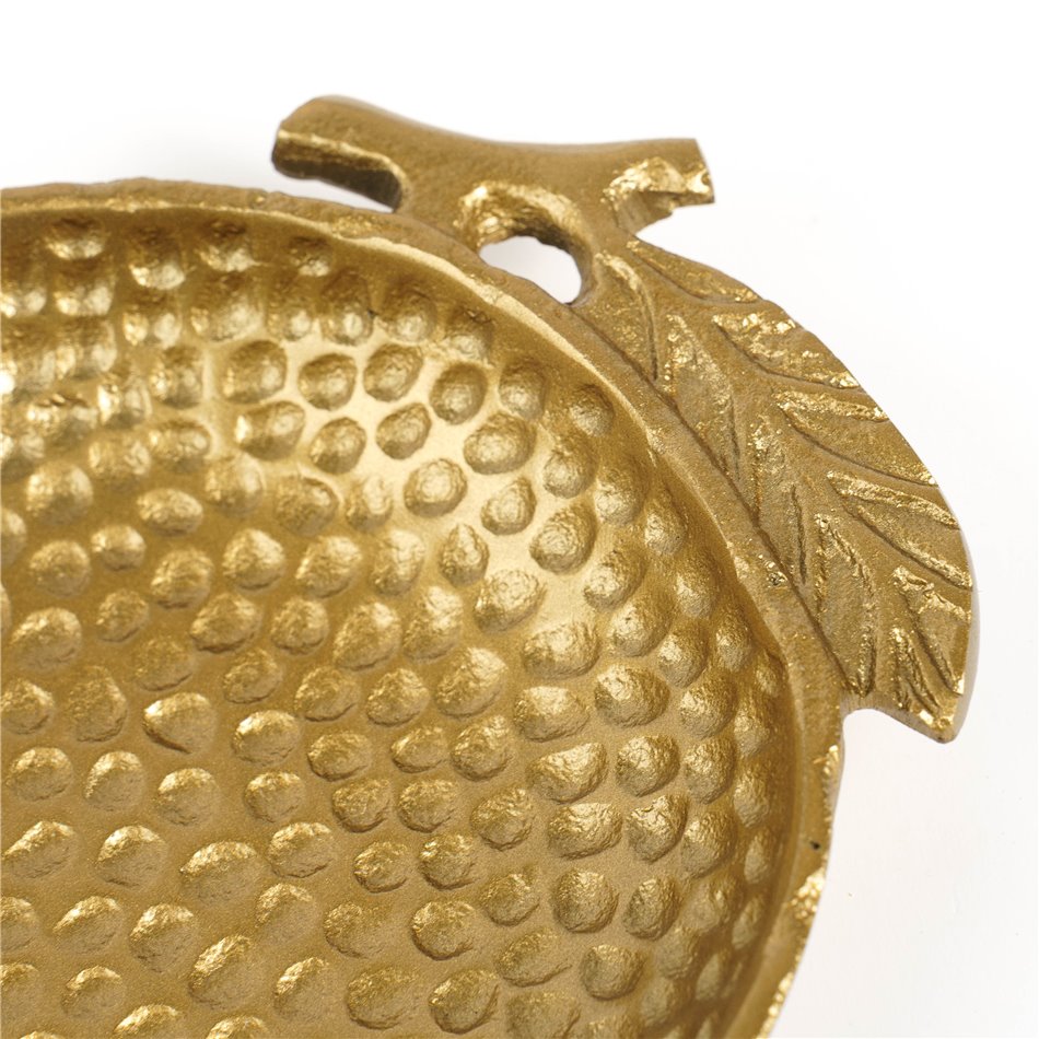 Декоративный поднос Janna brass antique, металл, золотой цвет, 18x15cm H3cm