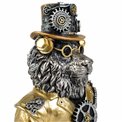 Dekoratiivne kuju Steampunk Lion, hõbedane/kuldne värv, H20.5x11.5x16cm