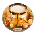 Candle holder Cozy Night, brown, glass, H6cm, D8cm
