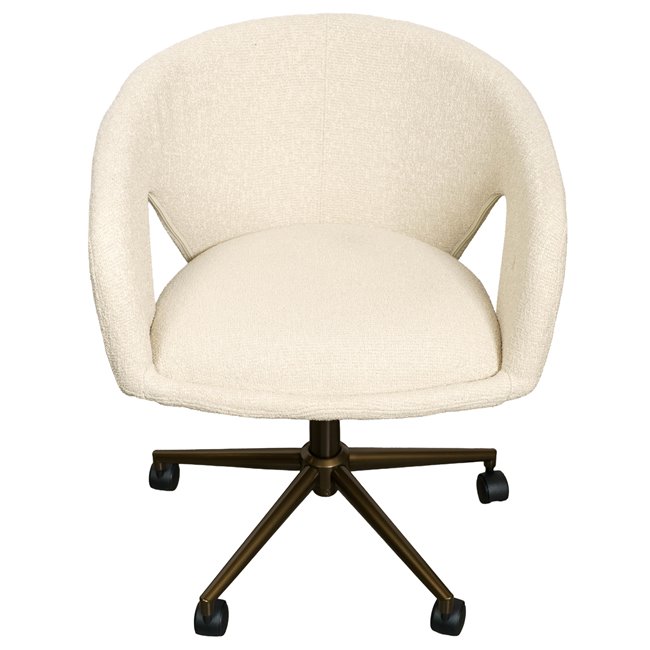 Office chair Zivilino beige gold, beige/bronze color, H70-79.5x62.5x59.5cm, seat height 44-54cm