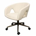 Office chair Zivilino beige gold, beige/bronze color, H70-79.5x62.5x59.5cm, seat height 44-54cm