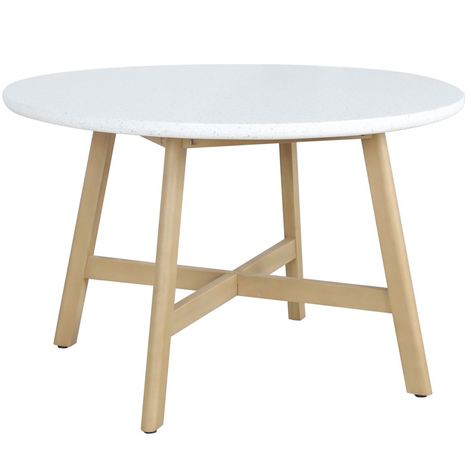 Садовый стол Tallara 120, древесина акации/терраццо, D120cm H76cm