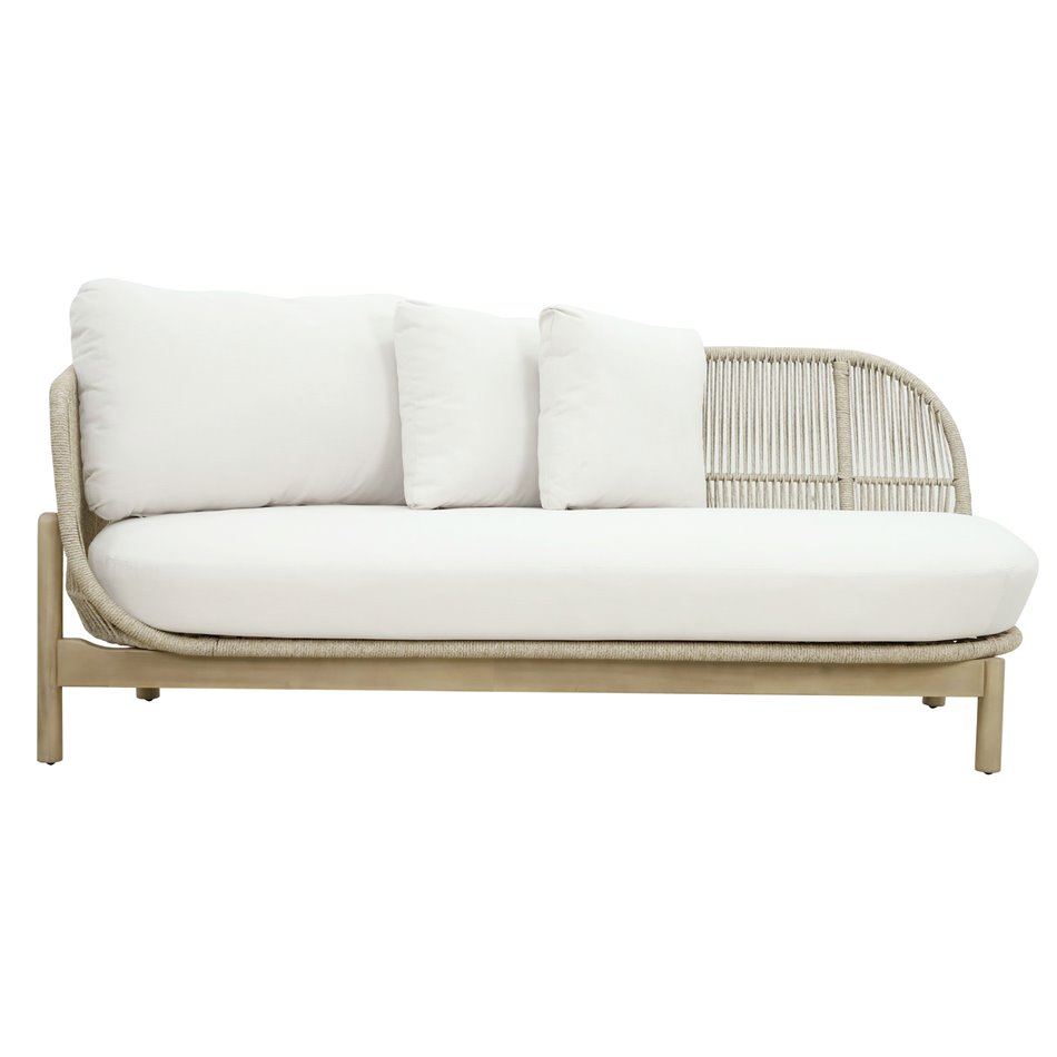 Garden chaise Tallara, acacia/polyester, H67x80x170cm, seat height 41cm