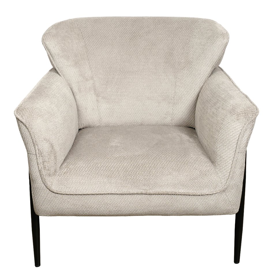 Armchair Dolni silver, light grey, H83x81x83cm, seat height 44cm
