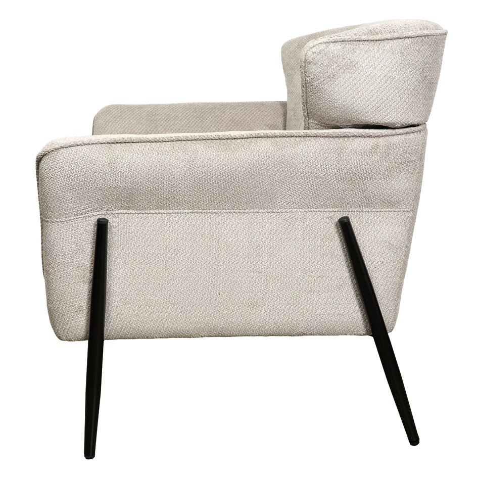 Armchair Dolni silver, light grey, H83x81x83cm, seat height 44cm