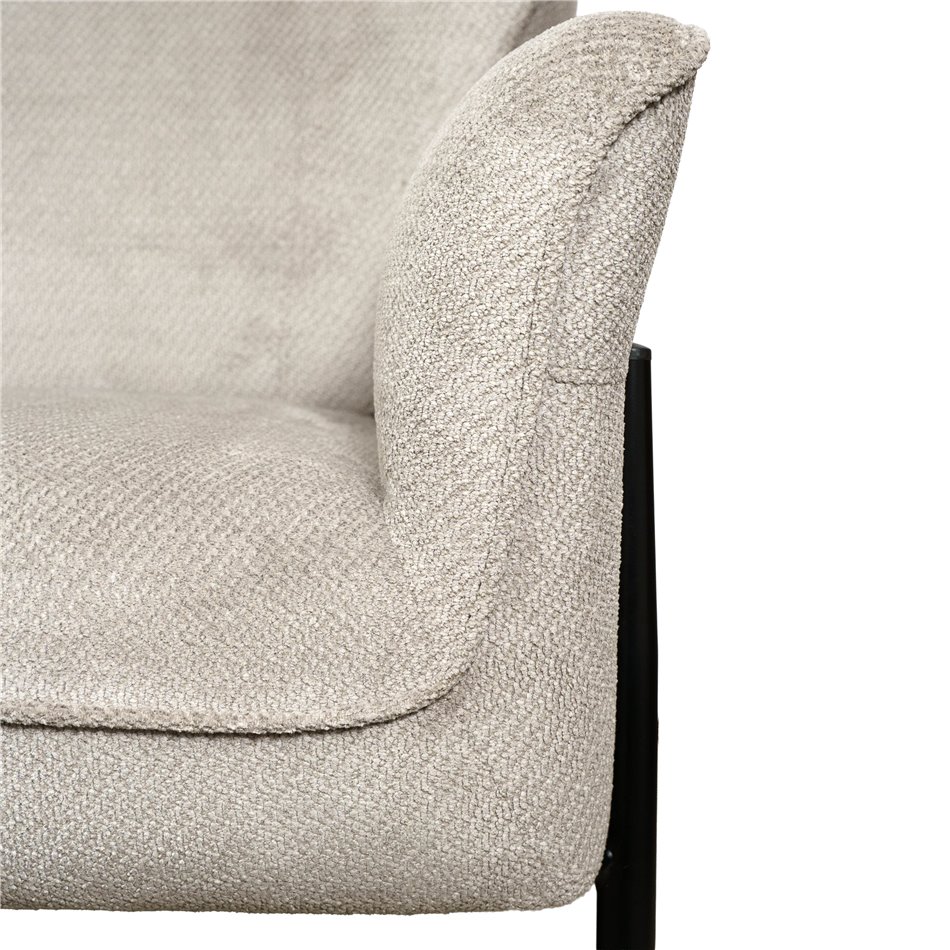 Armchair Dolni silver, light grey, H83x81x83cm, seat height 44cm