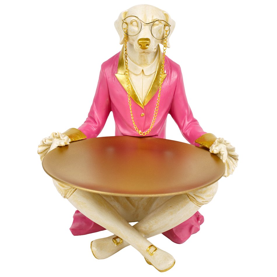 Decorative figure Dog with plate, H28.5x28x24cm