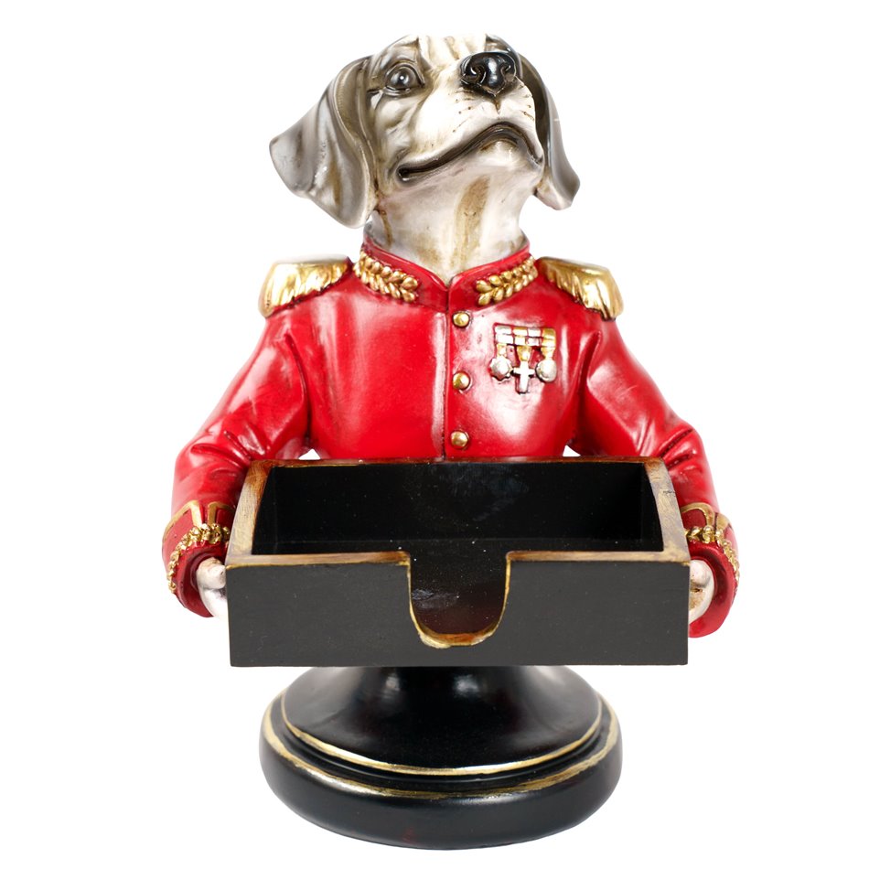 Dekoratiivne kuju Mr dog with card box, H18.5x14x13cm