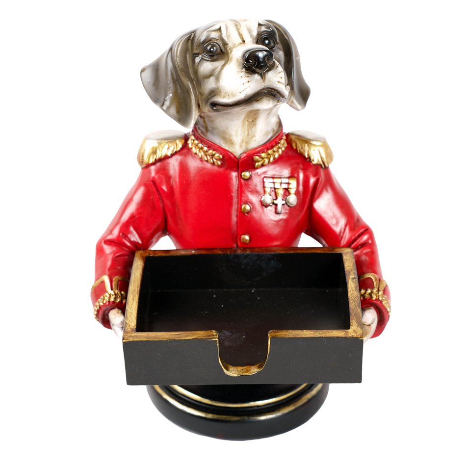 Dekoratiivne kuju Mr dog with card box, H18.5x14x13cm