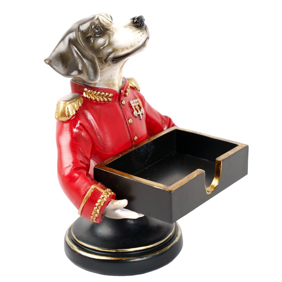 Dekoratiivne kuju Mr dog with card box, H18.5x14x13cm