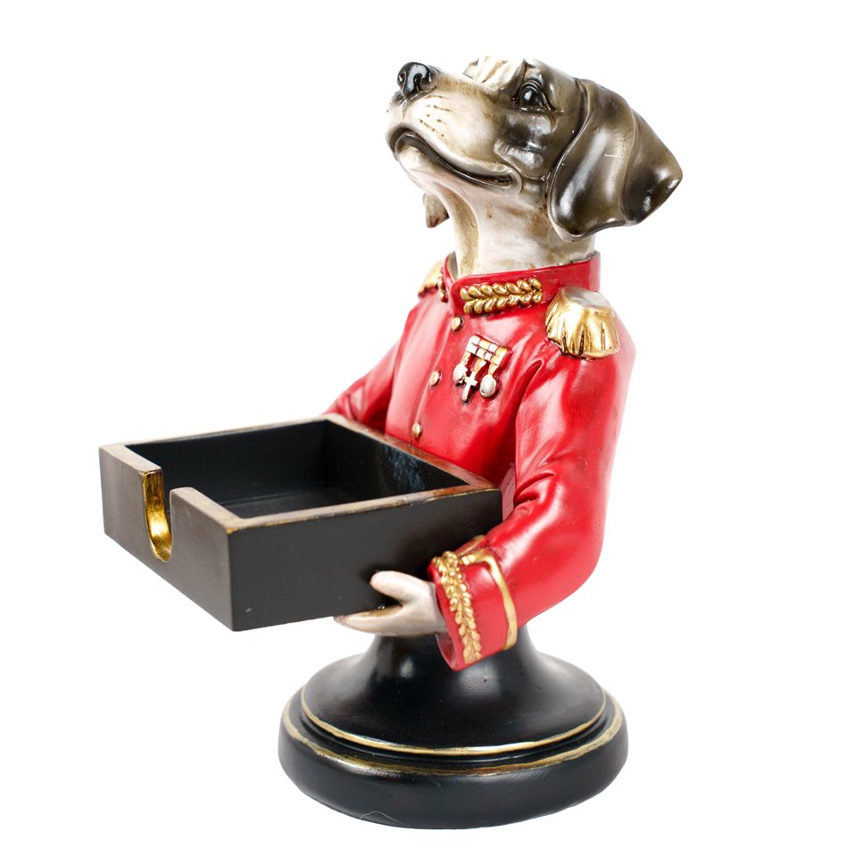 Dekoratiivne kuju Mr dog with card box, H18.5x14x13cm
