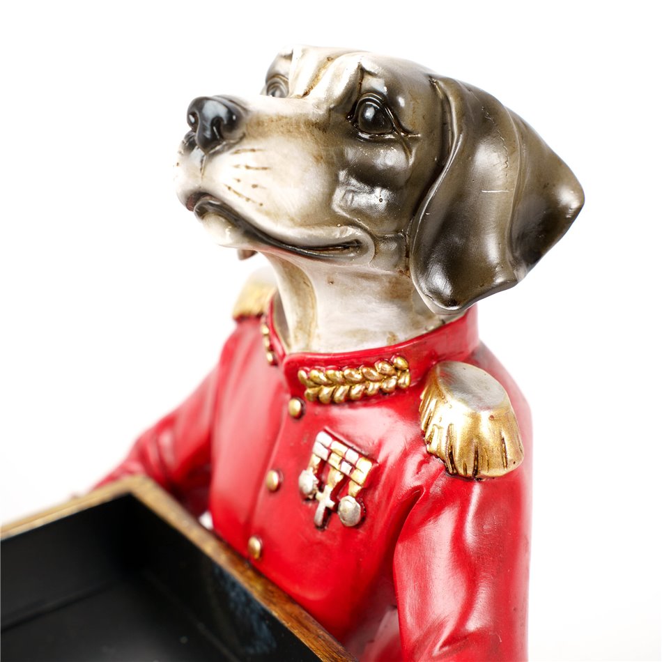 Dekoratiivne kuju Mr dog with card box, H18.5x14x13cm