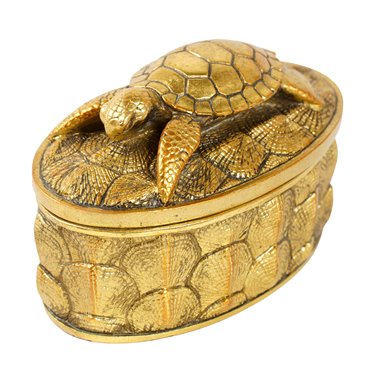 Dekoratiivne anum kaanega Box, kuldne värv, H15.5x10x10cm