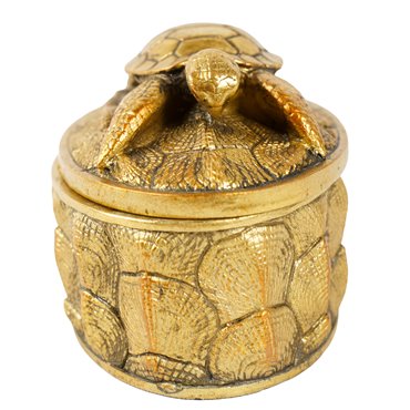 Dekoratiivne anum kaanega Box, kuldne värv, H15.5x10x10cm