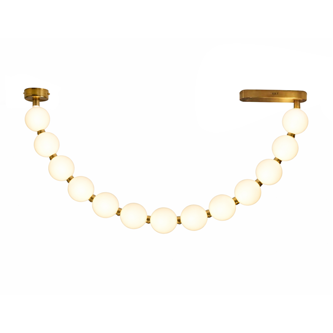 Pendant lamp Illo white 83, white/copper color, 83-120cm, LED 22W, 3000K