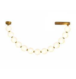 Pendant lamp Illo white 83, white/copper color, 83-120cm, LED 22W, 3000K