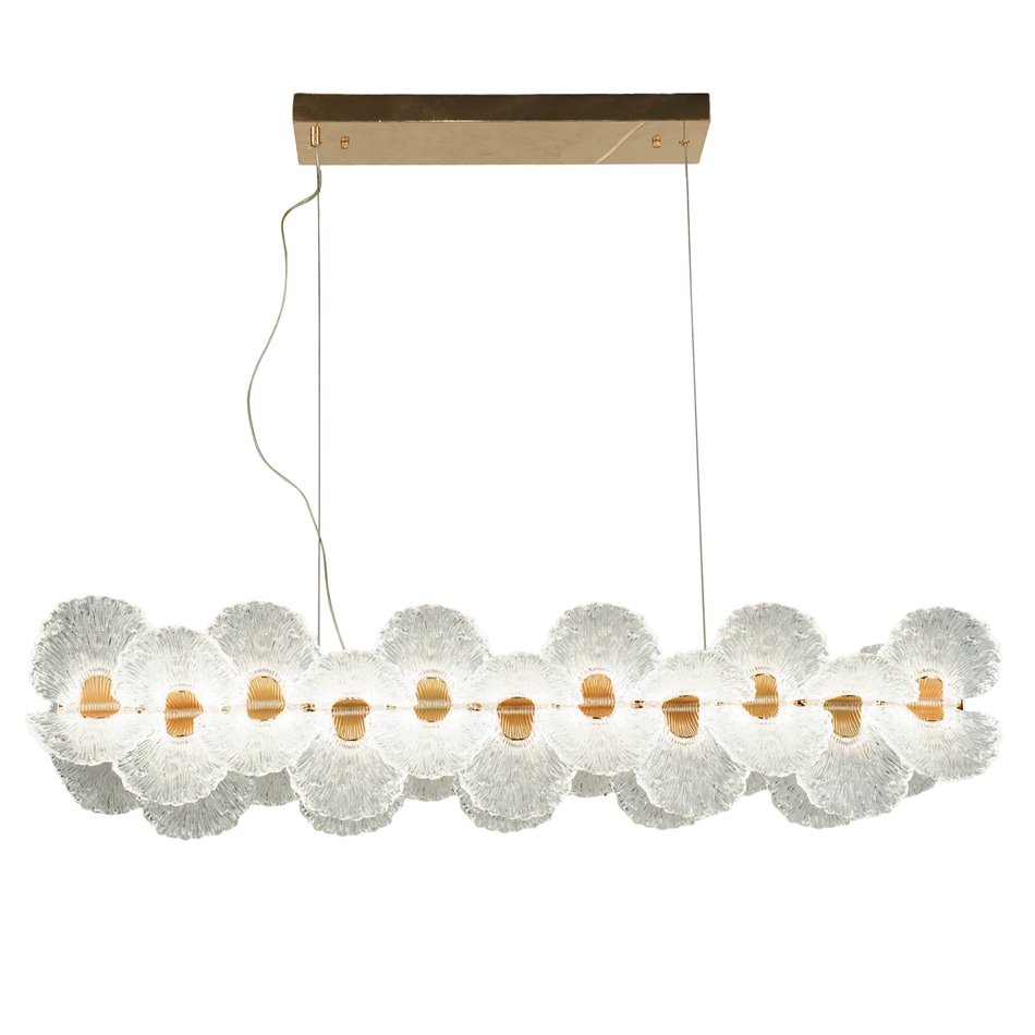 Pendant lamp Smilroure 105, transparent/gold color, 105x40cm, LED 44W, 3000K/4000K/6000K