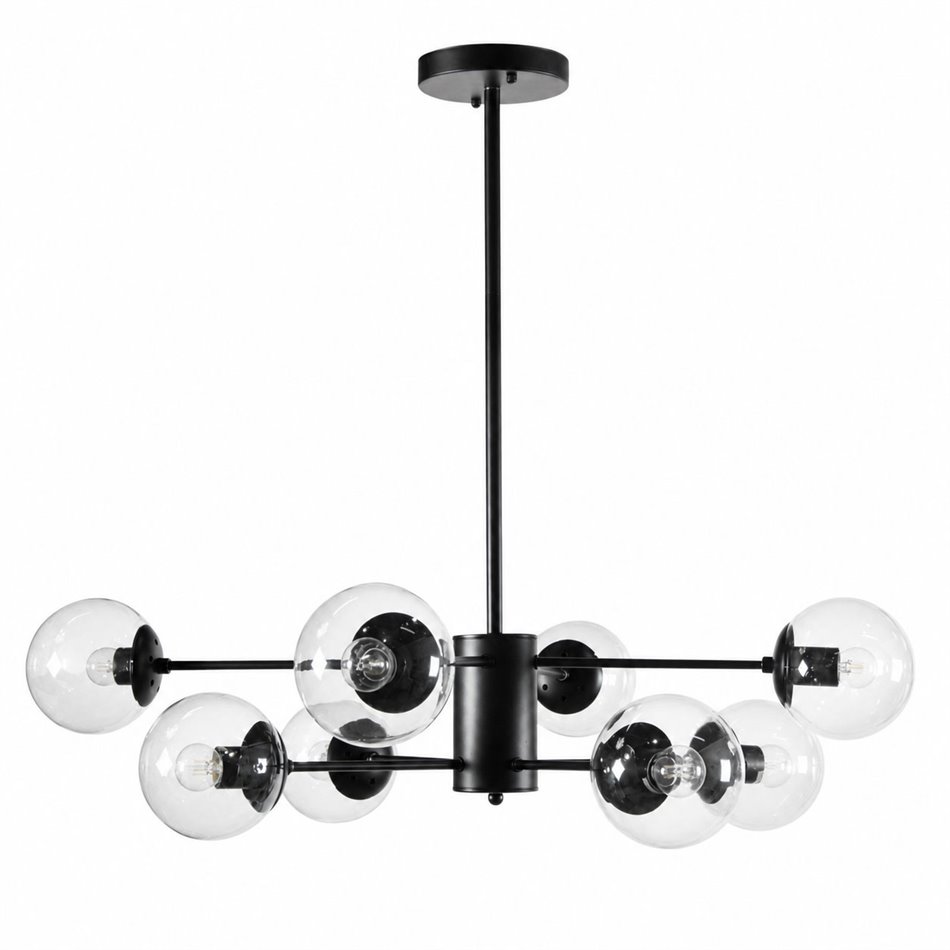 Rippvalgusti Lauga, must, H38 või 69cm, D100cm, E27x8 60W(MAX)