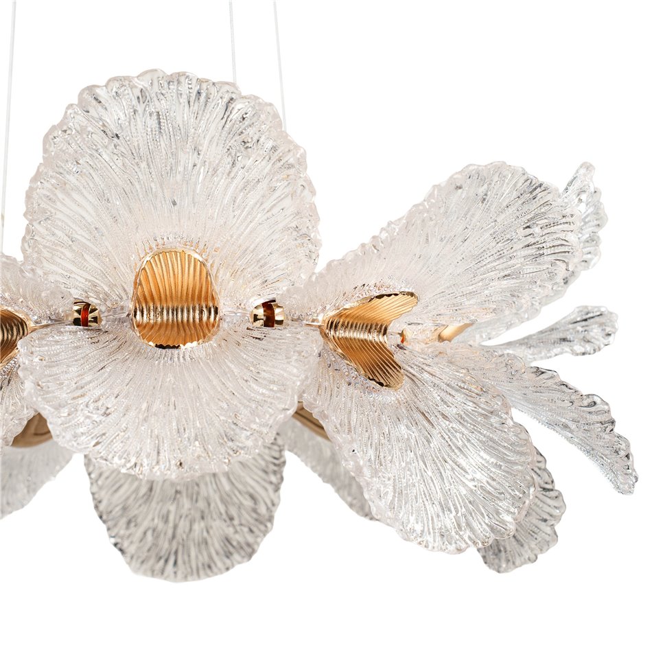 Pendant lamp Smilroure 60, transparent/gold color, D60cm, LED 80W, 3000K/4000K/6000K, 5040lm