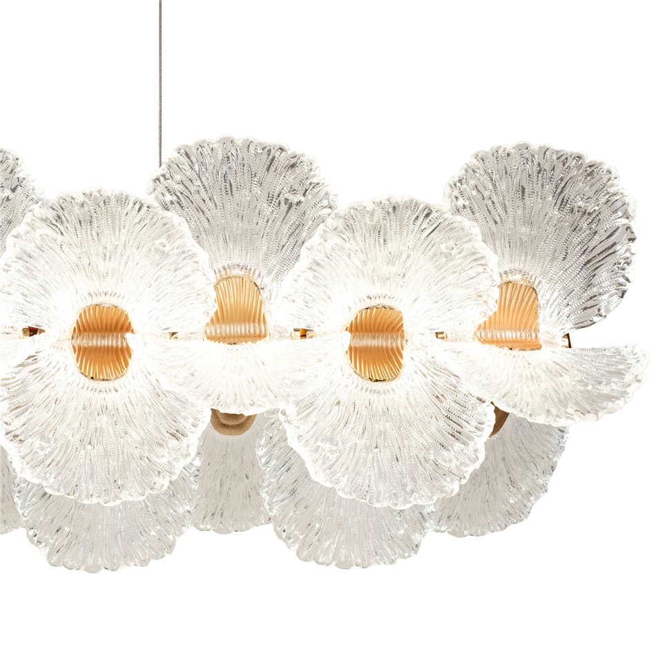 Pendant lamp Smilroure 105, transparent/gold color, 105x40cm, LED 144W, 3000K/4000K/6000K, 9072lm