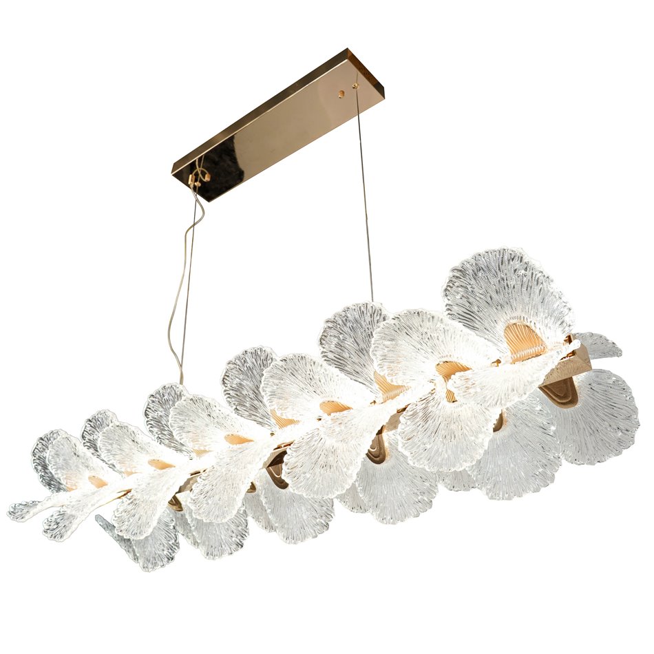 Pendant lamp Smilroure 105, transparent/gold color, 105x40cm, LED 144W, 3000K/4000K/6000K, 9072lm