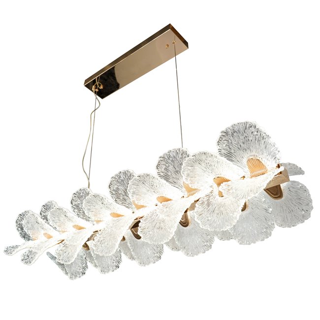 Pendant lamp Smilroure 105, transparent/gold color, 105x40cm, LED 144W, 3000K/4000K/6000K, 9072lm