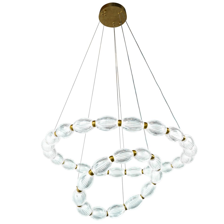 Rippvalgusti Saija, läbipaistev/messingist värv, D78cm, LED 79W, 3000K/4000K/6000K, 4345lm
