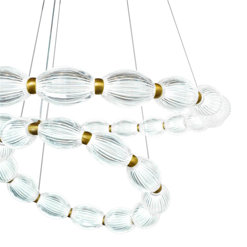 Rippvalgusti Saija, läbipaistev/messingist värv, D78cm, LED 79W, 3000K/4000K/6000K, 4345lm