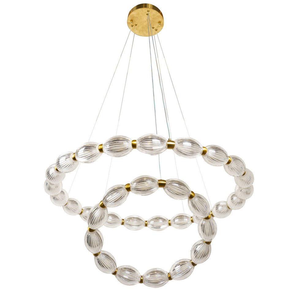Rippvalgusti Saija, läbipaistev/messingist värv, D78cm, LED 79W, 3000K/4000K/6000K, 4345lm