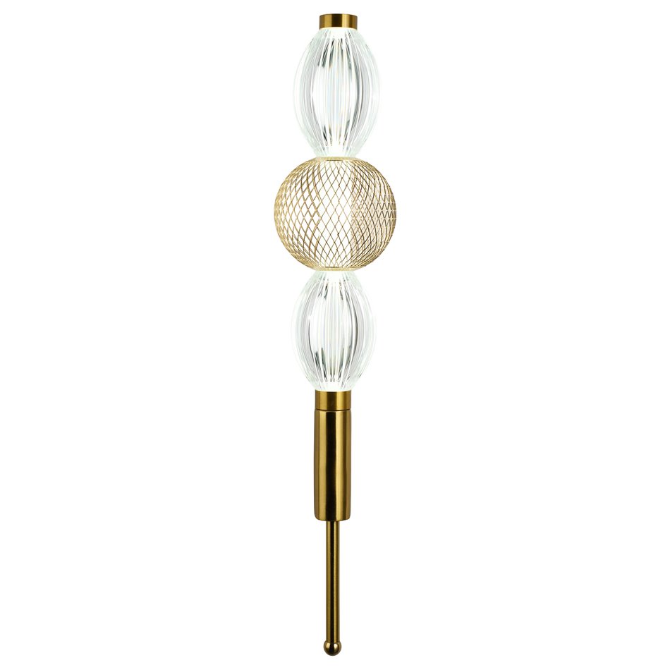 Wall lamp Sainteny, transparent/brass color, H52x10cm, LED 7W, 3000K/4000K/6000K, 385lm