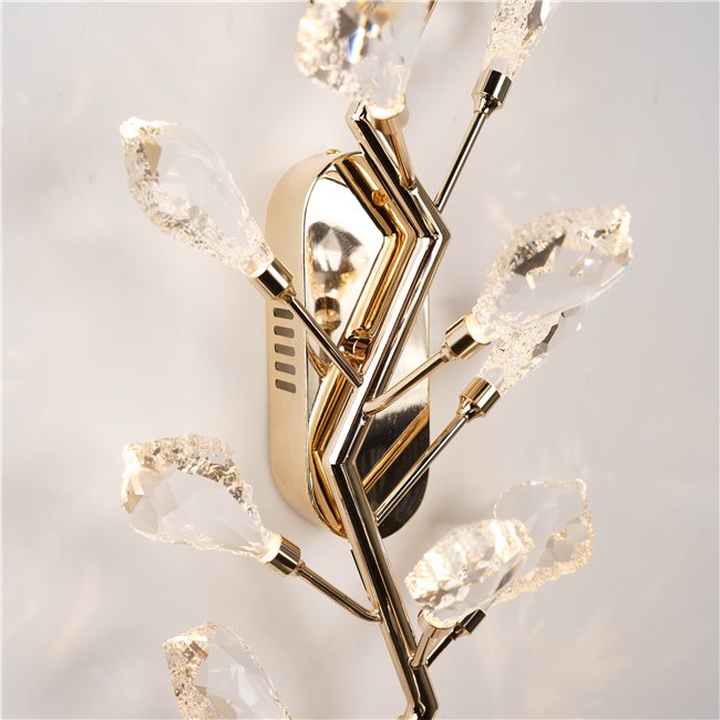 Wall lamp Jasseron gold, transparent/gold color, 25x65cm, LED 16W, 3000K, 880lm