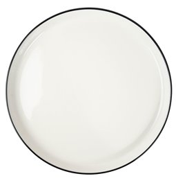 Dinner plate Alix, white with black edge, D27cm, H2.5cm